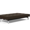 Innovation Splitback Klappsofa 358 Taura Choco Chrom / Mattschwarz