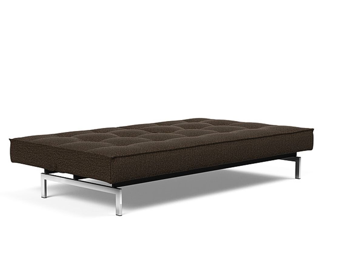 Innovation Splitback Klappsofa 358 Taura Choco Chrom / Mattschwarz