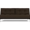 Innovation Splitback Klappsofa 358 Taura Choco Chrom / Mattschwarz