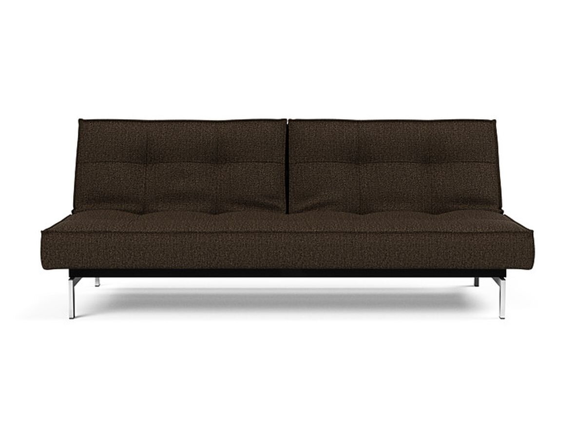 Innovation Splitback Klappsofa 358 Taura Choco Chrom / Mattschwarz