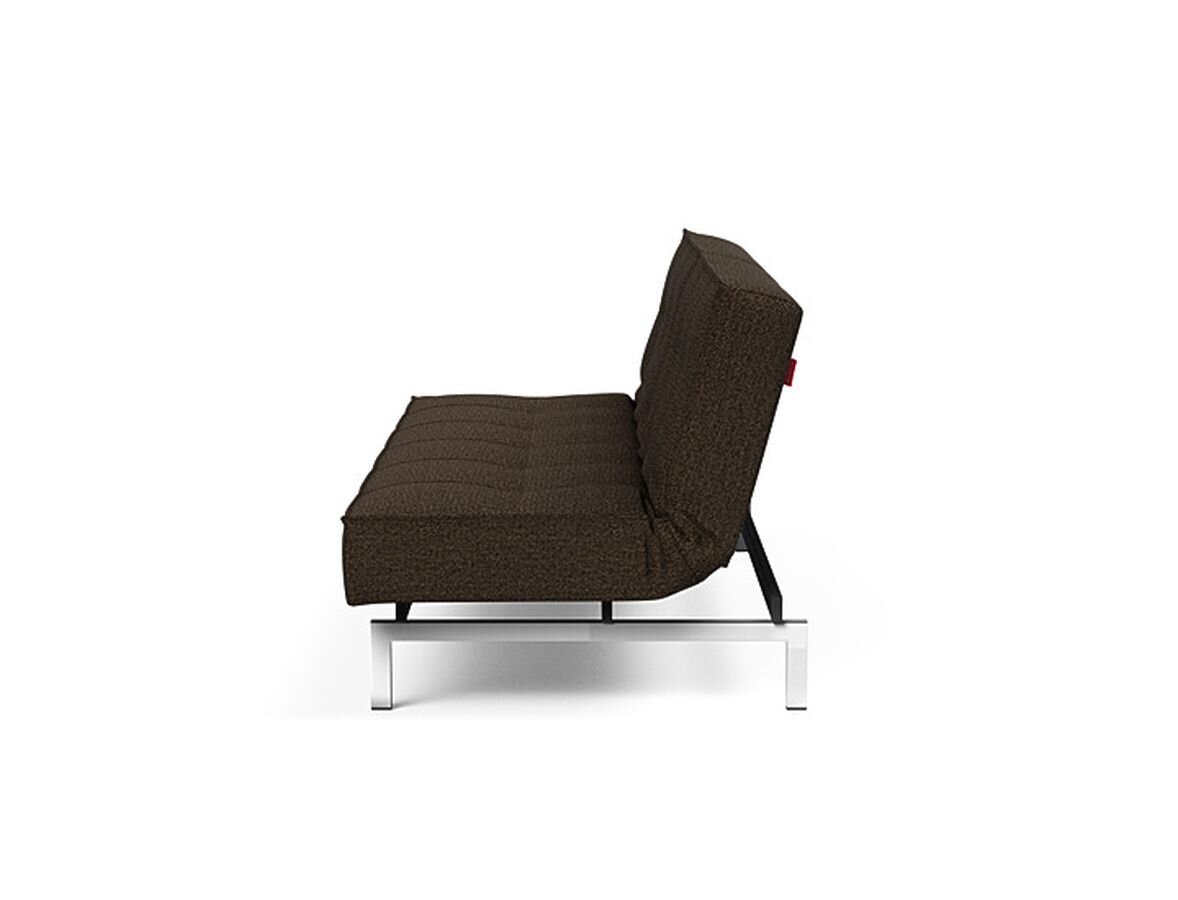 Innovation Splitback Klappsofa 358 Taura Choco Chrom / Mattschwarz