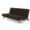 Innovation Splitback Klappsofa 358 Taura Choco Chrom / Mattschwarz