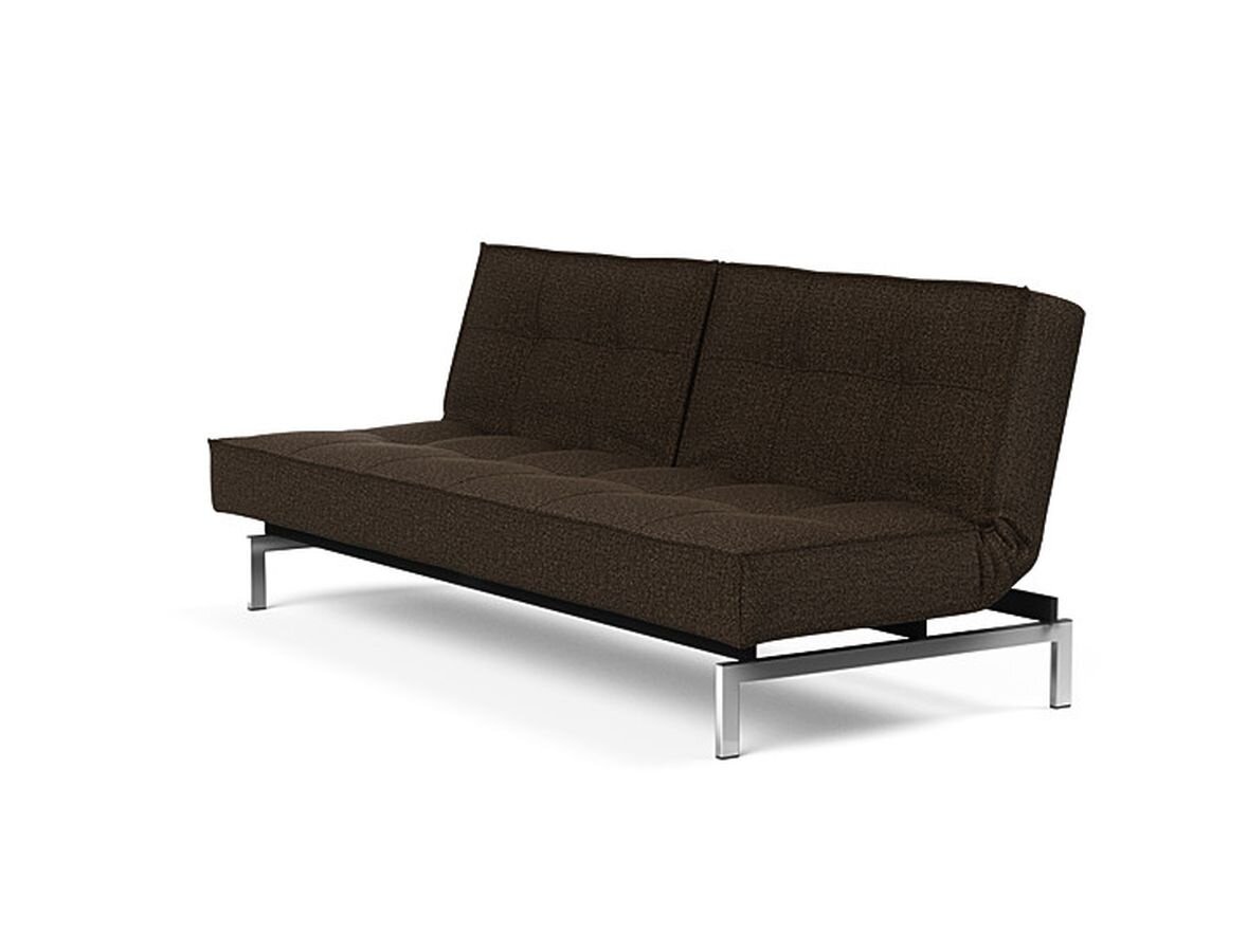 Innovation Splitback Klappsofa 358 Taura Choco Chrom / Mattschwarz