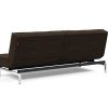 Innovation Splitback Klappsofa 358 Taura Choco Chrom / Mattschwarz