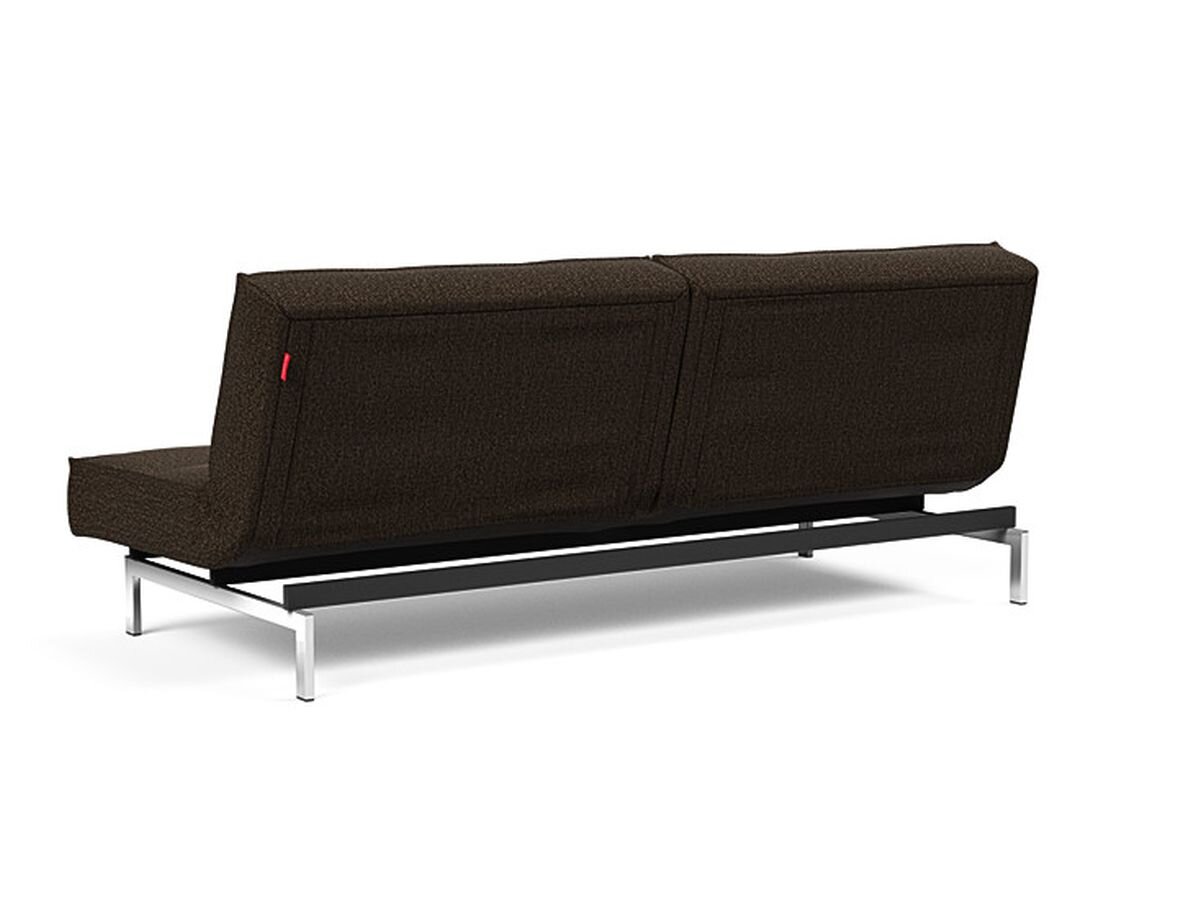 Innovation Splitback Klappsofa 358 Taura Choco Chrom / Mattschwarz
