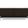 Innovation Splitback Klappsofa 358 Taura Choco Chrom / Mattschwarz