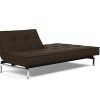 Innovation Splitback Klappsofa 358 Taura Choco Chrom / Mattschwarz