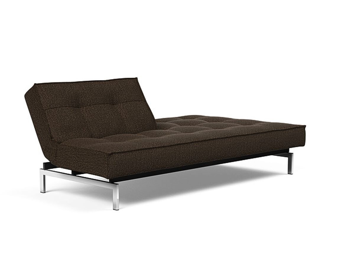 Innovation Splitback Klappsofa 358 Taura Choco Chrom / Mattschwarz