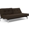 Innovation Splitback Klappsofa 358 Taura Choco Chrom / Mattschwarz