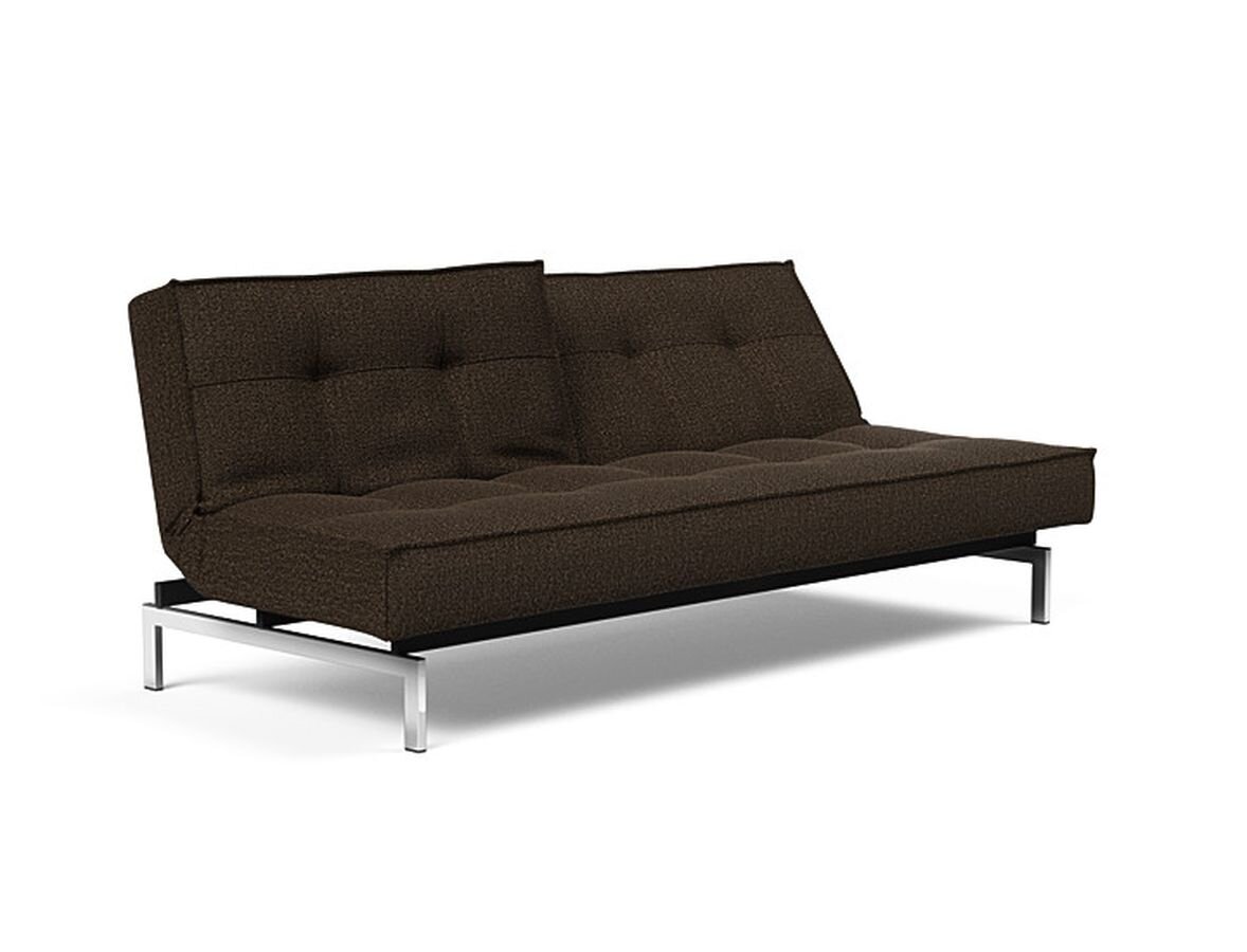 Innovation Splitback Klappsofa 358 Taura Choco Chrom / Mattschwarz