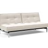 Innovation Splitback Klappsofa 531 Boucle Off White Chrom / Mattschwarz