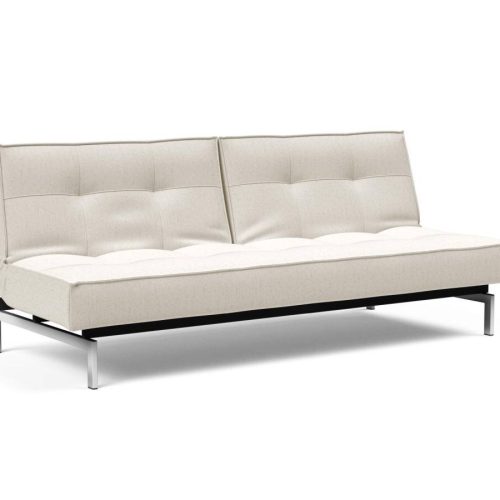 Innovation Splitback Klappsofa 531 Boucle Off White Chrom / Mattschwarz Innovation Splitback Klappsofa 531 Boucle Off White Chrom / Mattschwarz