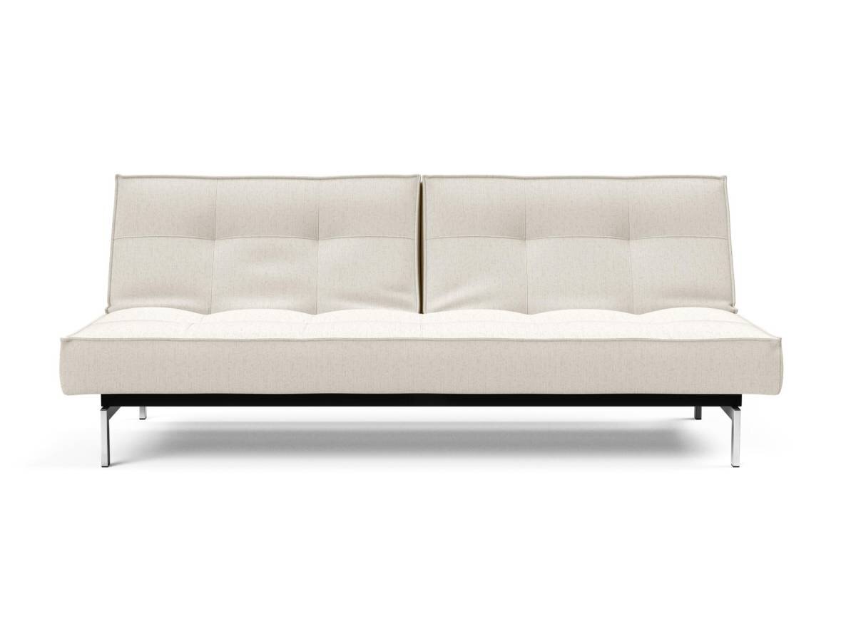 Innovation Splitback Klappsofa 531 Boucle Off White Chrom / Mattschwarz