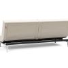 Innovation Splitback Klappsofa 531 Boucle Off White Chrom / Mattschwarz