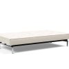 Innovation Splitback Klappsofa 531 Boucle Off White Chrom / Mattschwarz