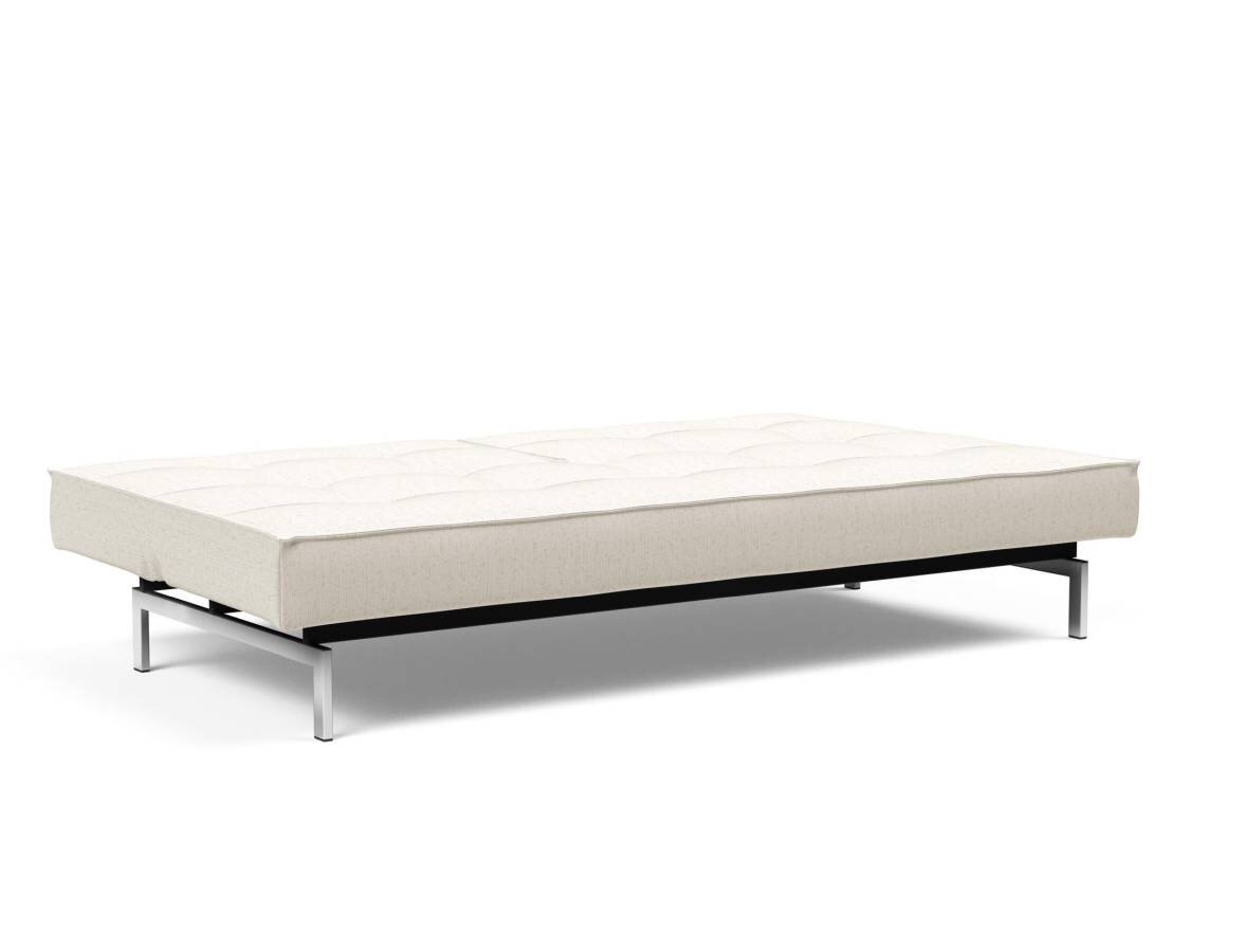 Innovation Splitback Klappsofa 531 Boucle Off White Chrom / Mattschwarz