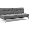 Innovation Splitback Klappsofa 563 Twist Charcoal Chrom / Mattschwarz