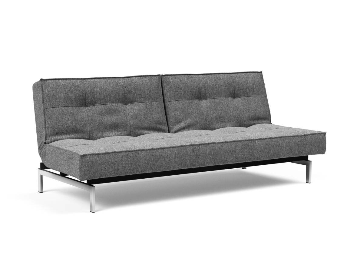 Innovation Splitback Klappsofa 563 Twist Charcoal Chrom / Mattschwarz