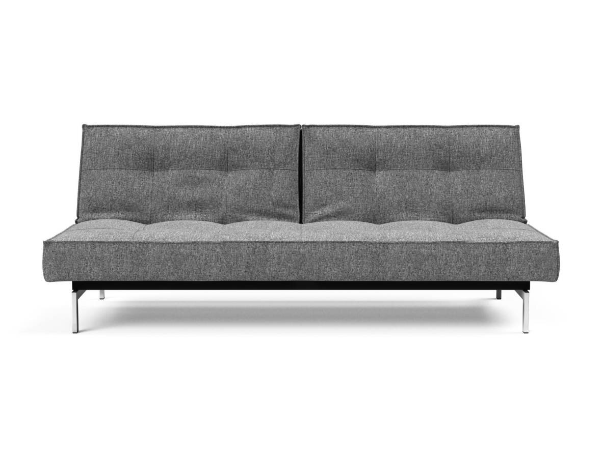 Innovation Splitback Klappsofa 563 Twist Charcoal Chrom / Mattschwarz