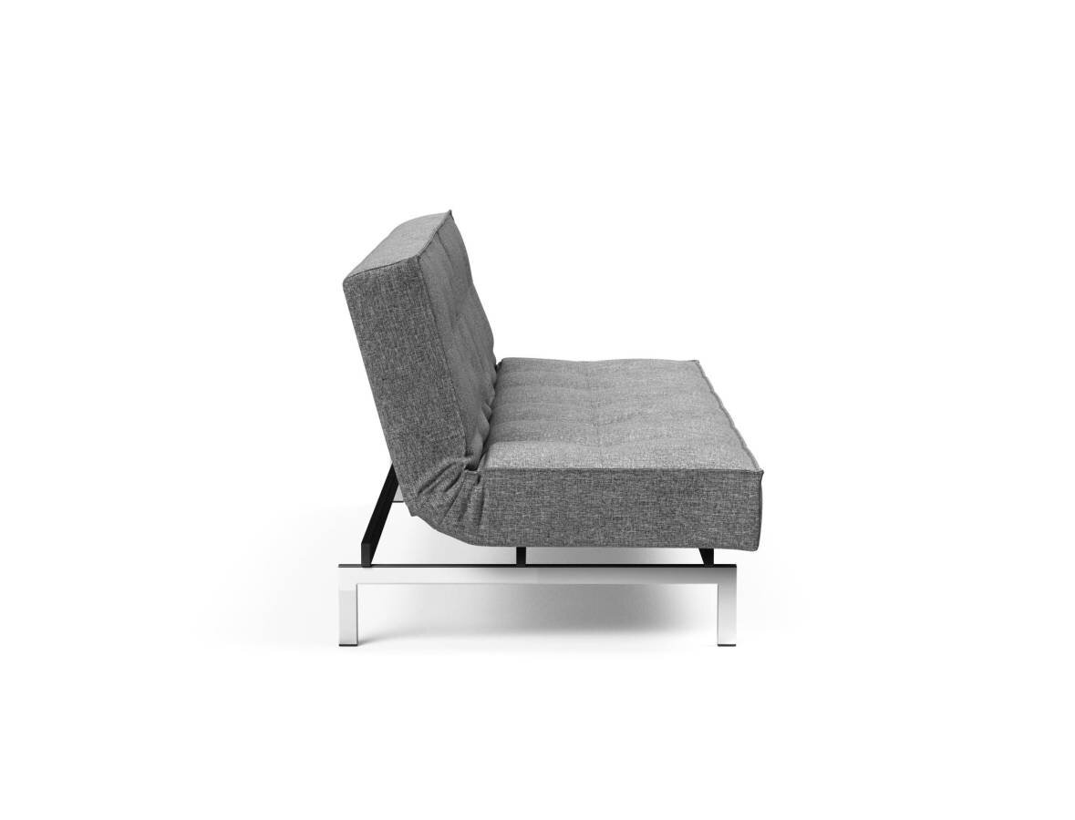Innovation Splitback Klappsofa 563 Twist Charcoal Chrom / Mattschwarz