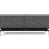 Innovation Splitback Klappsofa 563 Twist Charcoal Chrom / Mattschwarz