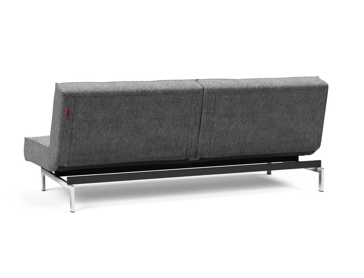 Innovation Splitback Klappsofa 563 Twist Charcoal Chrom / Mattschwarz