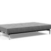 Innovation Splitback Klappsofa 563 Twist Charcoal Chrom / Mattschwarz