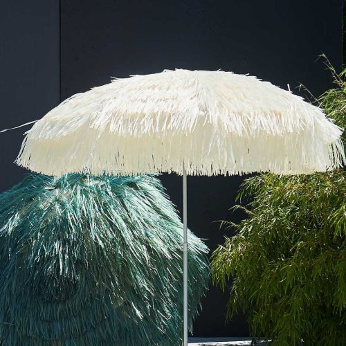 Hawaii - Sonnenschirm mit Fransen weiß Hawaii - Sonnenschirm mit Fransen weiß