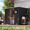 Karibu Design Saunahaus Uppsala Blackline - 68 mm Aktionssauna schwarz Ohne Terrasse 9 kW Ofen inkl. Steuergerät (finnisch)