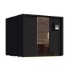 Karibu Design Saunahaus Uppsala Blackline - 68 mm Aktionssauna schwarz Ohne Terrasse 9 kW Ofen inkl. Steuergerät (finnisch)