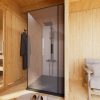 Karibu Design Saunahaus Monterey Blackline - 73 mm naturbelassen Ohne Terrasse Ohne Ofen