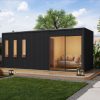 Karibu Design Saunahaus Monterey Blackline - 73 mm naturbelassen Ohne Terrasse Ohne Ofen