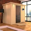 Karibu Sauna Bodin mit Fronteinstieg 68 mm-9 kW Bio-Kombiofen inkl. Steuergerät-inkl. Dachkranz- Isolierte Saunatür - Gallery 2 Karibu Sauna Bodin mit Fronteinstieg 68 mm-9 kW Bio-Kombiofen inkl. Steuergerät-inkl. Dachkranz- Isolierte Saunatür