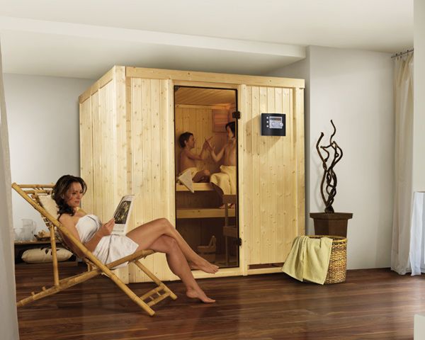 Karibu Sauna Daria – 68 mm Systemsauna – 230 Volt Plug & Play-Ohne Ofen-Inkl. Dachkranz-Klarglas Ganzglastür - Gallery 2 Karibu Sauna Daria – 68 mm Systemsauna – 230 Volt Plug & Play-Ohne Ofen-Inkl. Dachkranz-Klarglas Ganzglastür