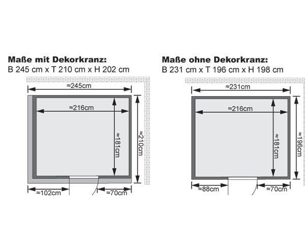 Karibu Sauna Gobin mit Fronteinstieg 68 mm-9 kW Bio-Kombiofen inkl. Steuergerät-ohne Dachkranz-Ganzglastür in Graphit-Optik - Gallery 8 Karibu Sauna Gobin mit Fronteinstieg 68 mm-9 kW Bio-Kombiofen inkl. Steuergerät-ohne Dachkranz-Ganzglastür in Graphit-Optik