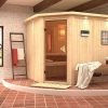 Karibu Sauna Malin-9 kW Ofen int.Steuerung-Inkl.Dachkranz