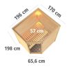 Karibu Woodfeeling Sauna Mia – 38 mm -Inkl. Dachkranz-Klarglas Ganzglastür-9 kW Bio-Kombiofen inkl. Steuergerät - Gallery 3 Karibu Woodfeeling Sauna Mia – 38 mm -Inkl. Dachkranz-Klarglas Ganzglastür-9 kW Bio-Kombiofen inkl. Steuergerät
