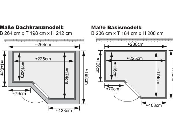 Karibu Sahib 2-Sauna 40mm -Eckeinstieg - Exklusivoptik-9 kW Ofen inkl. Steuergerät-inkl. Dachkranz-Ganzglastür in Graphit-Optik - Gallery 9 Karibu Sahib 2-Sauna 40mm -Eckeinstieg - Exklusivoptik-9 kW Ofen inkl. Steuergerät-inkl. Dachkranz-Ganzglastür in Graphit-Optik