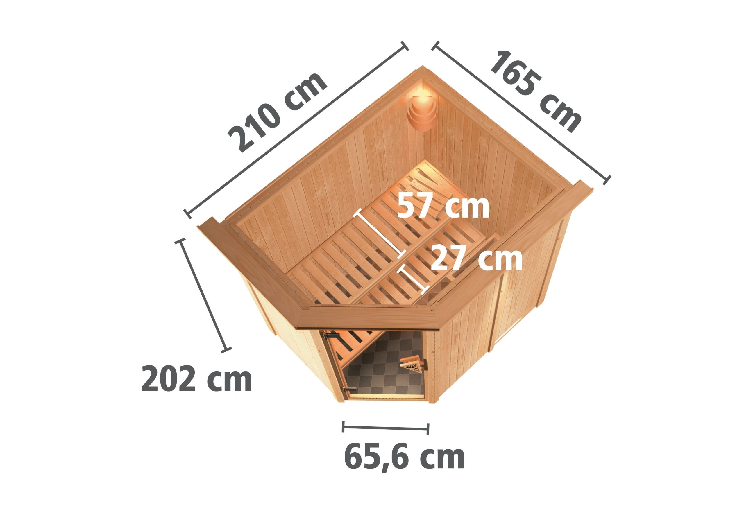 Karibu Sauna Saja-3,6kW 230V Ofen-Steuerg.-Inkl.Dachkranz