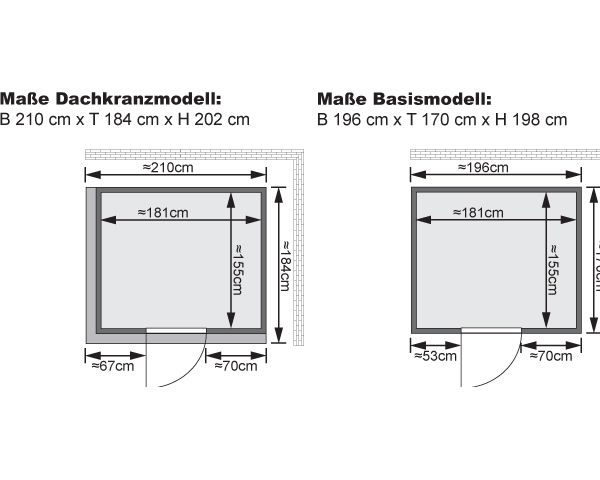 Karibu Sauna Sodin mit Fronteinstieg 68 mm-Ohne Ofen-inkl. Dachkranz-Ganzglastür in Graphit-Optik - Gallery 9 Karibu Sauna Sodin mit Fronteinstieg 68 mm-Ohne Ofen-inkl. Dachkranz-Ganzglastür in Graphit-Optik