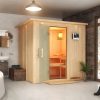 Karibu Sauna Sodin mit Fronteinstieg 68 mm-Ohne Ofen-inkl. Dachkranz-Ganzglastür in Graphit-Optik - Gallery 3 Karibu Sauna Sodin mit Fronteinstieg 68 mm-Ohne Ofen-inkl. Dachkranz-Ganzglastür in Graphit-Optik