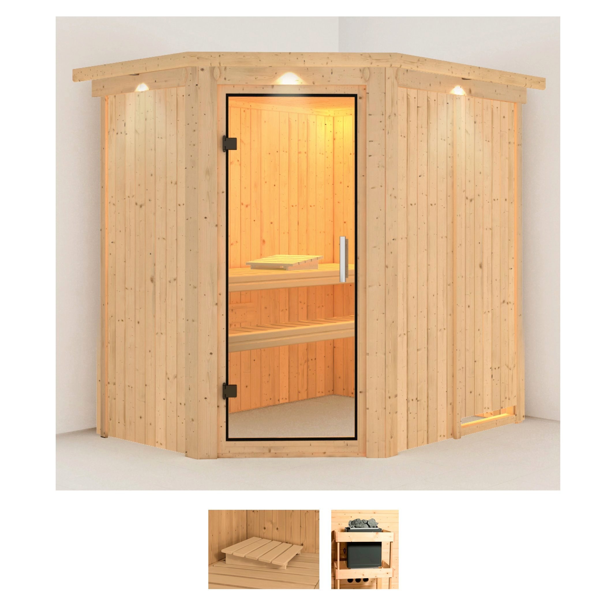 Karibu Sauna "Swantje" Set, ohne Ofen