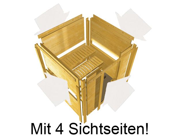Karibu Sahib 2-Sauna 40mm -Eckeinstieg - Exklusivoptik-9 kW Ofen inkl. Steuergerät-inkl. Dachkranz-Ganzglastür in Graphit-Optik - Gallery 8 Karibu Sahib 2-Sauna 40mm -Eckeinstieg - Exklusivoptik-9 kW Ofen inkl. Steuergerät-inkl. Dachkranz-Ganzglastür in Graphit-Optik