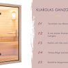 Karibu Design Saunahaus Paradise Blackline - 73 mm naturbelassen inkl. Schiebetür 11 kW Ofen inkl. Steuergerät (finnisch)