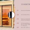Karibu Design Saunahaus Paradise Blackline - 73 mm naturbelassen inkl. Schiebetür 11 kW Ofen inkl. Steuergerät (finnisch)