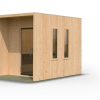 Karibu Design Saunahaus Laguna Blackline – 73 mm naturbelassen Inkl. Terrasse Ohne Ofen