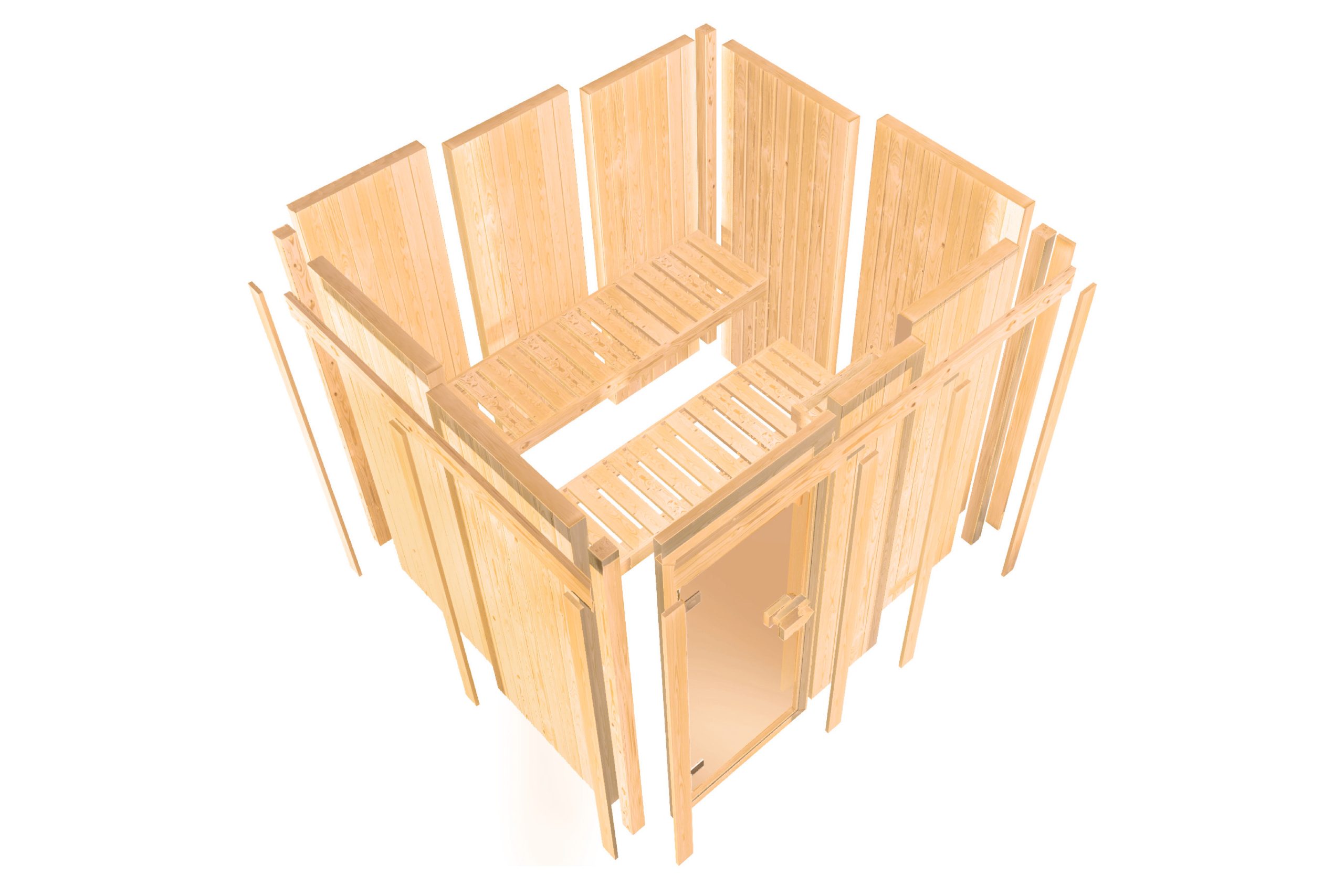 Karibu Sauna Irava 3 - 68 mm Systemsauna - 230 Volt Plug & Play Bronzierte Ganzglastür Ohne Dachkranz 3,6 kW Plug&Play Ofen mit integrierter Steuerung - Gallery 7 Karibu Sauna Irava 3 - 68 mm Systemsauna - 230 Volt Plug & Play Bronzierte Ganzglastür Ohne Dachkranz 3,6 kW Plug&Play Ofen mit integrierter Steuerung