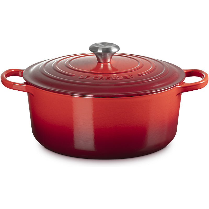 Le Creuset Bräter Signature rund 24 cm Kirschrot Le Creuset Bräter Signature rund 24 cm Kirschrot
