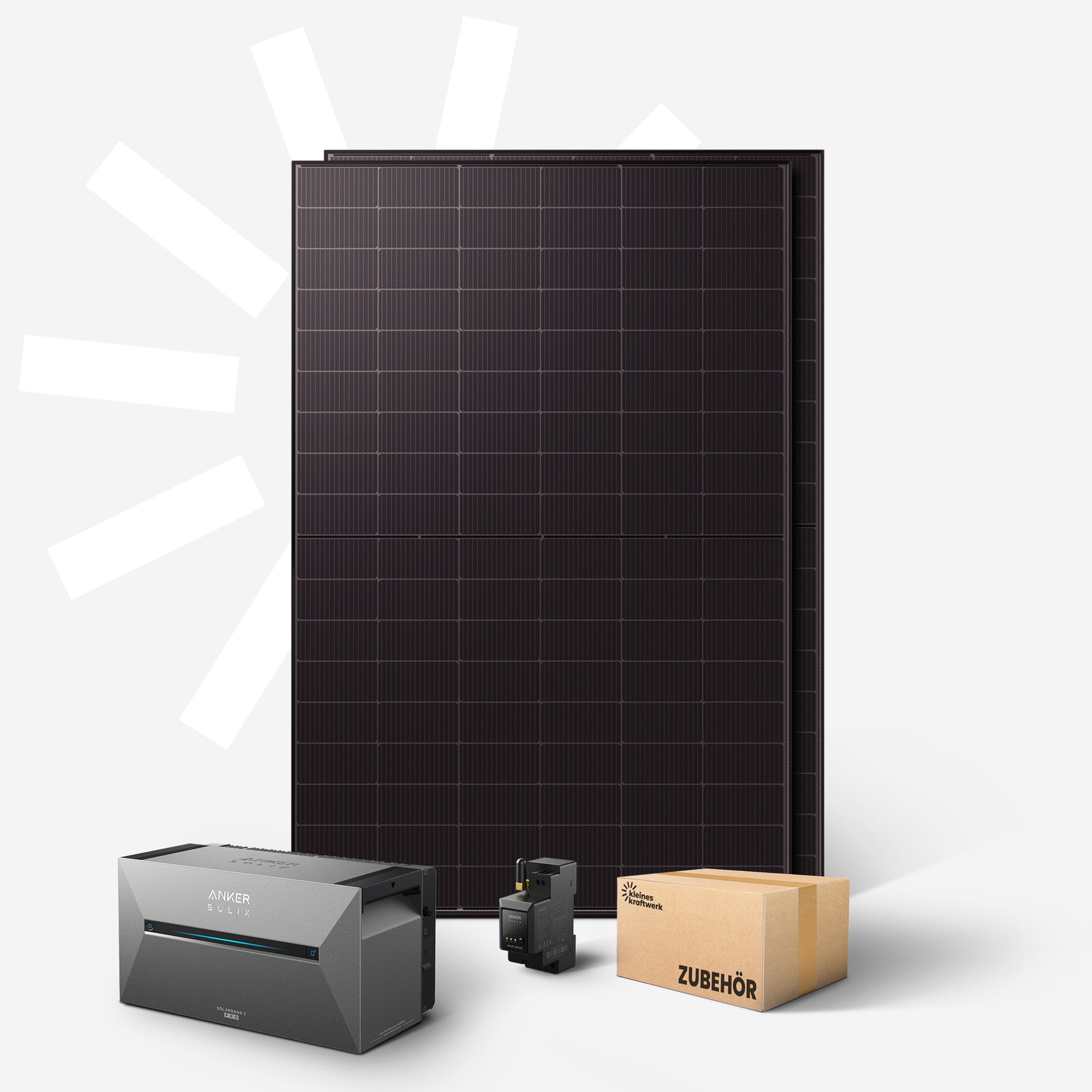 Duo XL - 1000Wp Balkonkraftwerk mit Speicher Anker SOLIX Solarbank 3 Pro