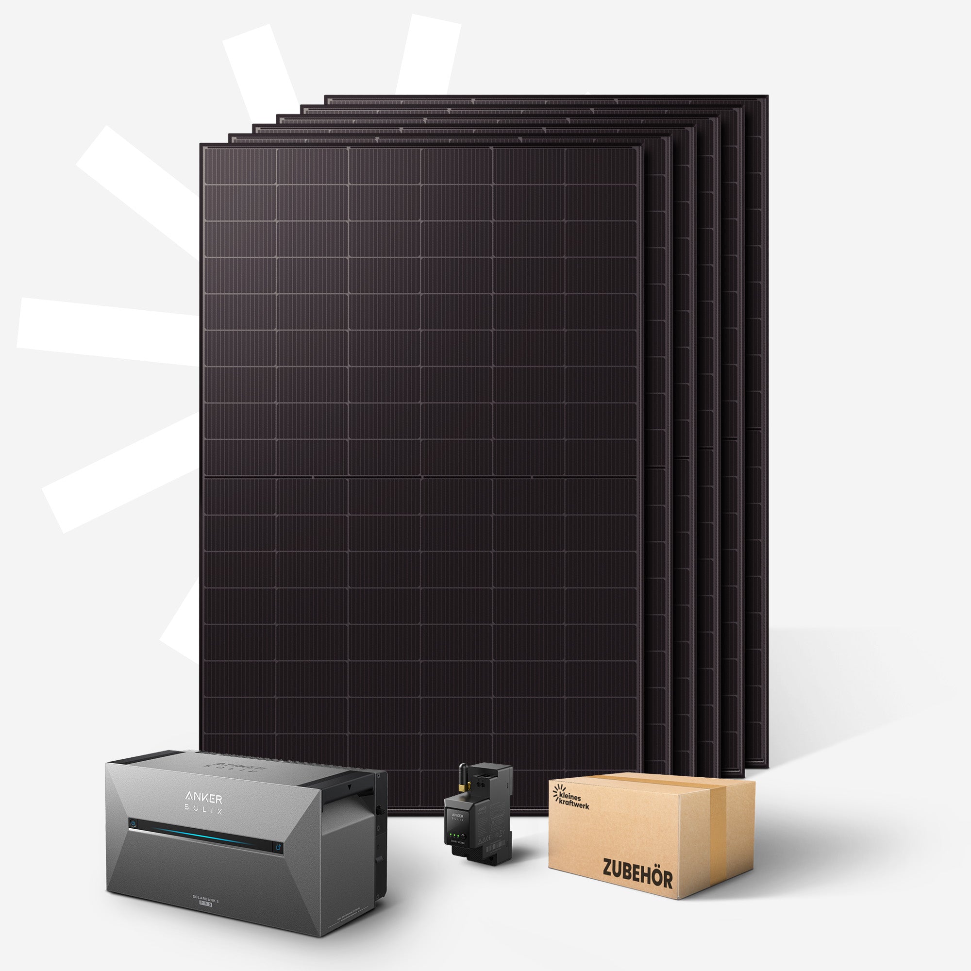 Hexa XL - 3000Wp Balkonkraftwerk mit Speicher Anker SOLIX Solarbank 3 Pro